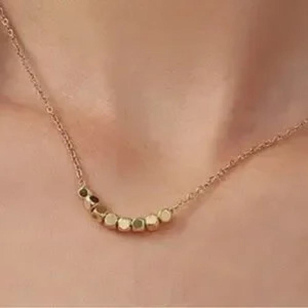 Gold Dainty Classic Cube Necklace (1205) - Picture 1 of 2
